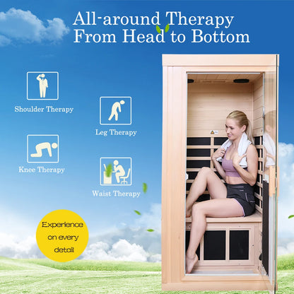 Aquacubic Hemlock Wood One Person Far Infrared Sauna