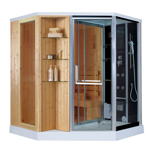 Dry & Wet Steam Shower Infrared Heating Sauna Cabin